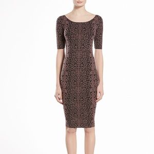 Gucci Jacquard Lace Wool Blend Stretch Knit Dress